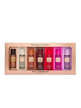 New Victoria's Secret 7-Piece Fragrance Mist Layering Gift Set with Bare Vanilla